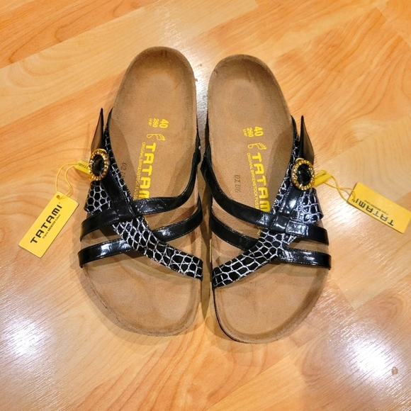 Birkenstock Tatami Tready Black Slip On Sandals Size 40 - Picture 1 of 10